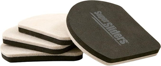 Super Sliders 5" Slide & Hide Reusable Furniture for Hard Surfaces - Effortless Moving and Surface Protection, Beige (4 Pack)