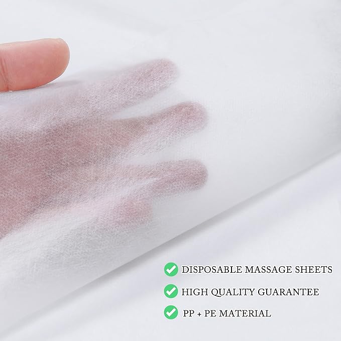 31" x 71" Disposable Bed Sheets for Massage Table Waterproof Massage Table Sheet Soft Non Woven Fabric SPA Bed Cover Breathable for Massage Beauty Tattoos 50PCS (White)