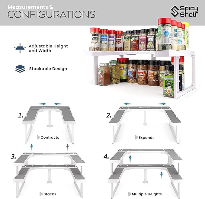 Spicy Shelf Patented Spice Rack and Stackable Organizer