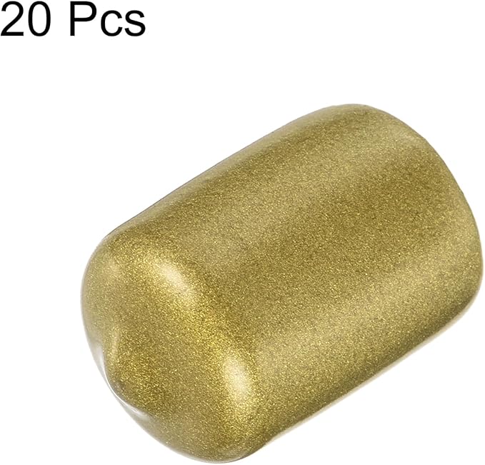 uxcell 20pcs Rubber End Caps 14.5mm ID Vinyl Round Tube Bolt Cap Cover Thread Protectors Gold
