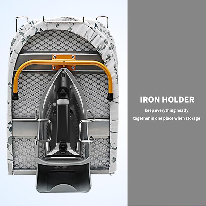 Tabletop Ironing Board Folding with Iron Holder and Iron Rest, Portable Space Saving Small Metal Ironing Board