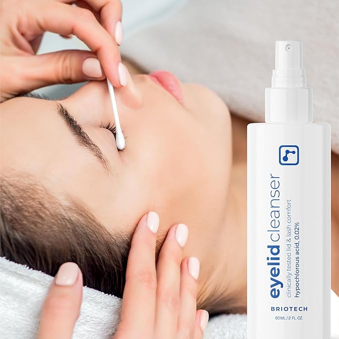 BRIOTECH Eyelid Cleanser, Hypochlorous Acid Spray, Lid & Eyelash Cleanser, Soothe Sensitivities, Calm Redness & Bumps, Support Against Irritation, Vegan, Travel Size 2 Fl oz (2 Pack)