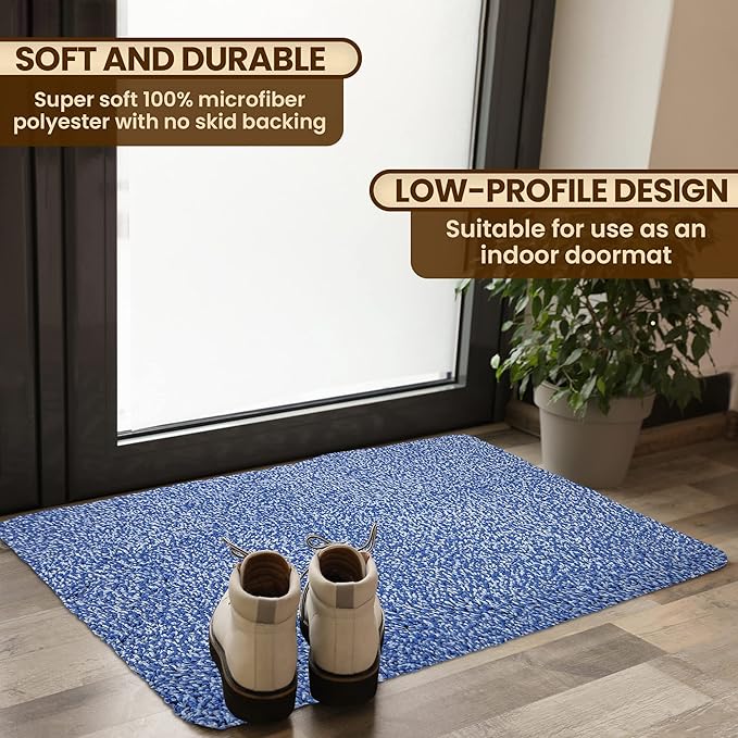 Premium Microfiber Indoor Door Mat – 20"x30" Washable Entry Mat, Non-Slip, Waterproof Backing, Super Absorbent, Low Profile Entryway Doormat for Indoor Entrance