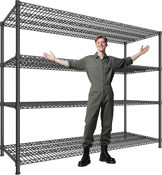 68.1"W Storage Shelves 2500LBS Wire Shelving Unit, Garage Shelving Heavy Duty, Adjustable Metal Shelves for Garage, Pantry, Kitchen, Basement, Warehouse, Business 68.1"W x 20.9"D x 70.9"H
