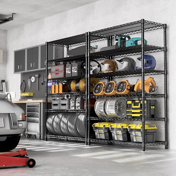 4080 lbs Steel Storage Shelving 6-Tier Utility Shelving Unit Steel Organizer Wire Rack for Home,Kitchen,Office,Garage, 17.7" D x 47.2" W x 72.3" H