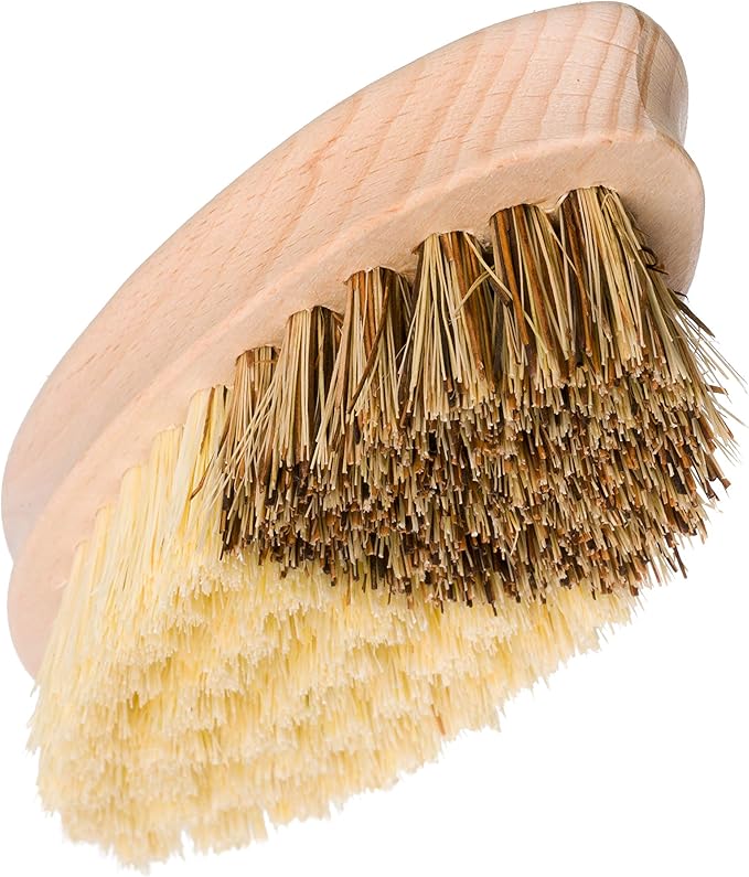 REDECKER Hard and Soft Side Vegetable Brush, Set of 2, Beechwood Handle, 2 Different Bristle Strengths for Cleaning Delicate Vegetables, 5-1/4-inches - Wooden Vegetable Brush, Made in Germany