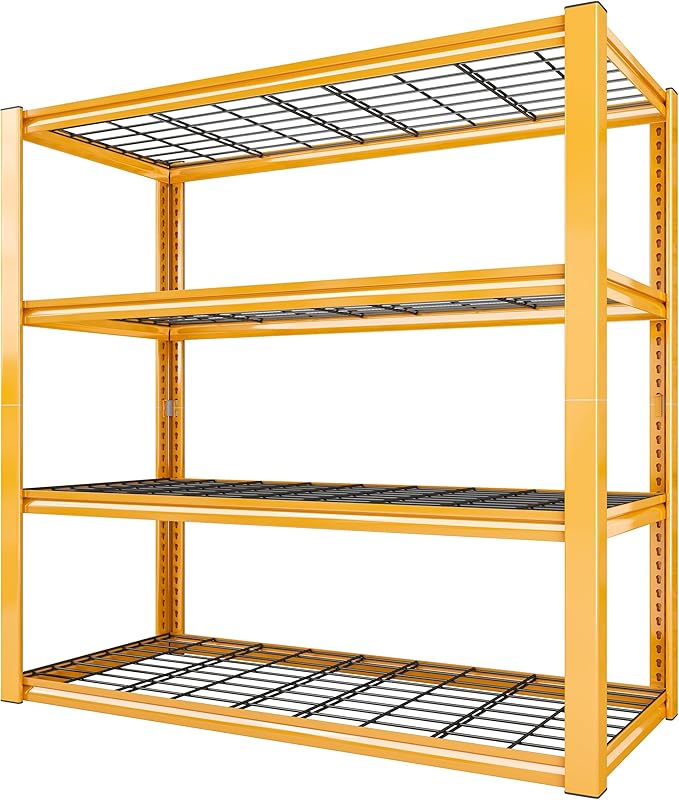 REIBII 40" W Garage Shelving 2240 LBS Storage Shelves Heavy Duty Metal Shelving 4 Tier Metal Shelves for Storage Adjustable Garage Shelf for Kitchen Pantry Warehouse Basement 40"W × 19.5"D × 59.5"H