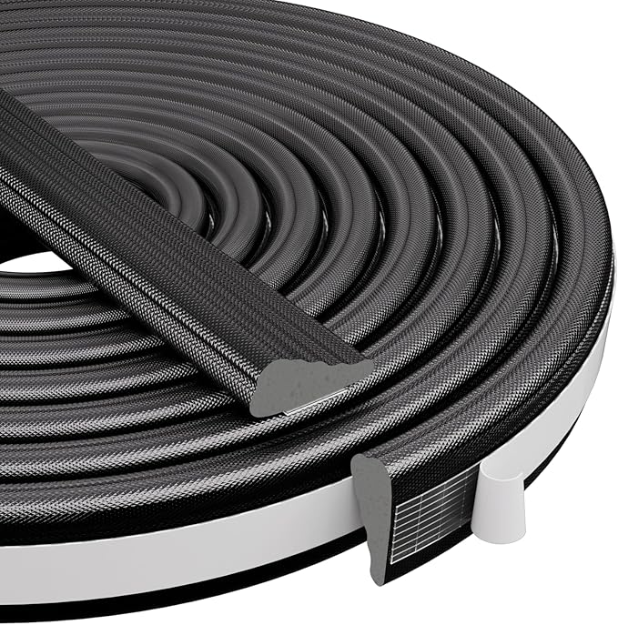 Wedge-Shape Window Weather Stripping Door Frame Seal Strip 2Pcs×196" Black,Upgrade Black Foam,Soundproofing,Draft Stopper,Winter Insulation,Noise Blocker, Gap Filler for Exterior Front Door Side