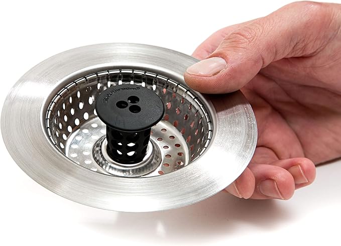 SinkShroom Revolutionary Clog-Free Sink Strainer Basket, 2-Pack, Stainless Steel