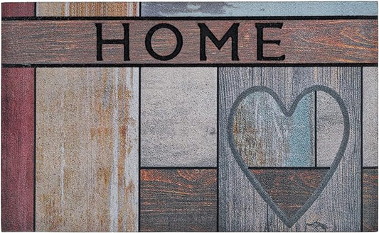 CHICHIC Welcome Door Mat 18x 30 Inch Front Doormat Outdoors for Home Entrance Outdoors Mat for Outside Entry Way Doormat Entry Rugs, Heavy Duty Non Slip Rubber Back Low Profile, Heart