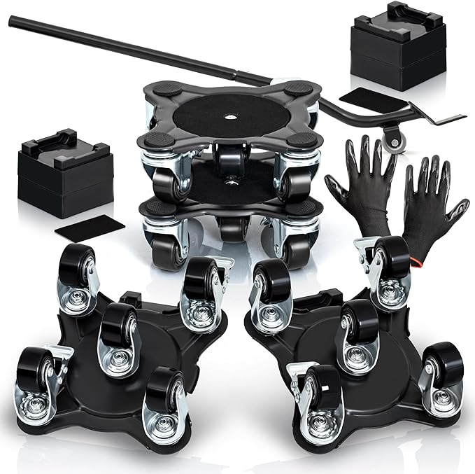Furniture Movers with Wheels - Set of 4 Heavy Duty Furniture Lifter Tool with 2000 lbs Load Capacity, Easy Sliders Dolly for Moving Appliances, Sofa, Cabinet, and Piano etc (6.3×6.3IN)