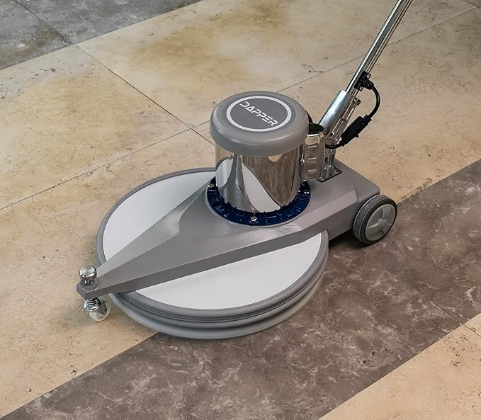 20" High-Speed Commercial Floor Burnisher, 1.5 HP, 1500 RPM, 40ft Cord, Rubber Bumper Guard, with Red, White & Black Pads for Cleaning, Polishing & Stripping