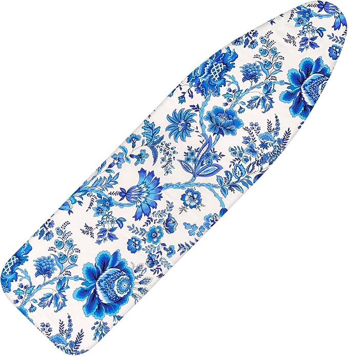 Ironing Board Cover and Pad 15x54 Inch Standard Ironing Board Cover with Elastic Edge and Hook and Loop Fasteners Scorch and Stain Resistant Cotton Ironing Covers with Thick Padding