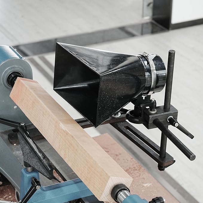 Woodturning Dust Hood Installed on Woodlathe for Effective Dust Extraction Collection, Wood lathe accessory.