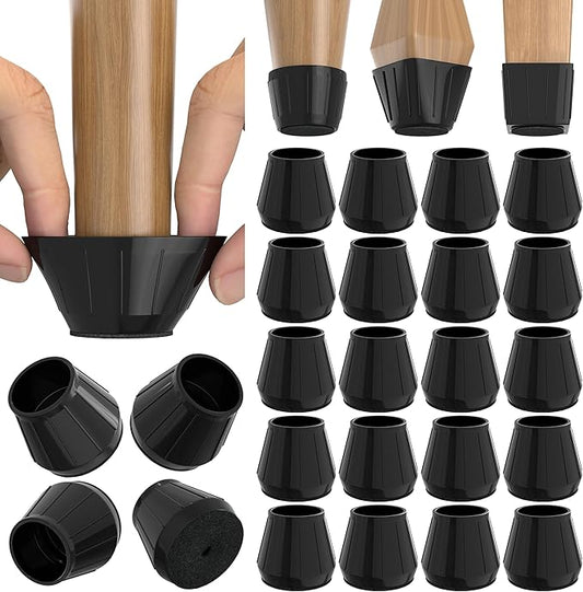 24PCS Silicone Chair Leg Floor Protectors for Hardwood Floors, Thicken Rubber Chair Leg Cap Covers, Non Slip Furniture Leg Pads to Protect Wood Tile Floors from Scratches and Reduce Noise