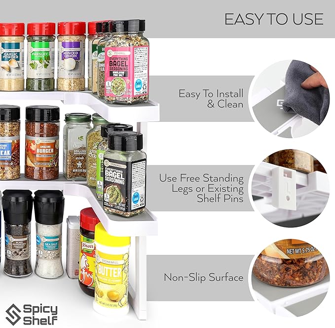 Spicy Shelf Patented Spice Rack and Stackable Organizer