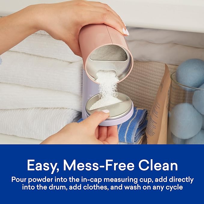 BLUELAND Oxi Laundry Booster Powder with Tin, Starter Set, Clear Skies Scent, 25 Loads, 17.6 oz, Plastic-Free, Eco Friendly, Oxy Cleaner, Stain Remover