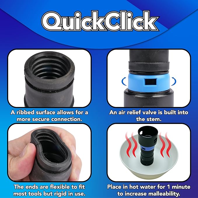 Cen-Tec Systems Quick Click Dust Separator and 16 Ft. Hose for Home and Shop Vacuums with Expanded Multi-Brand Power Tool Adapter Set