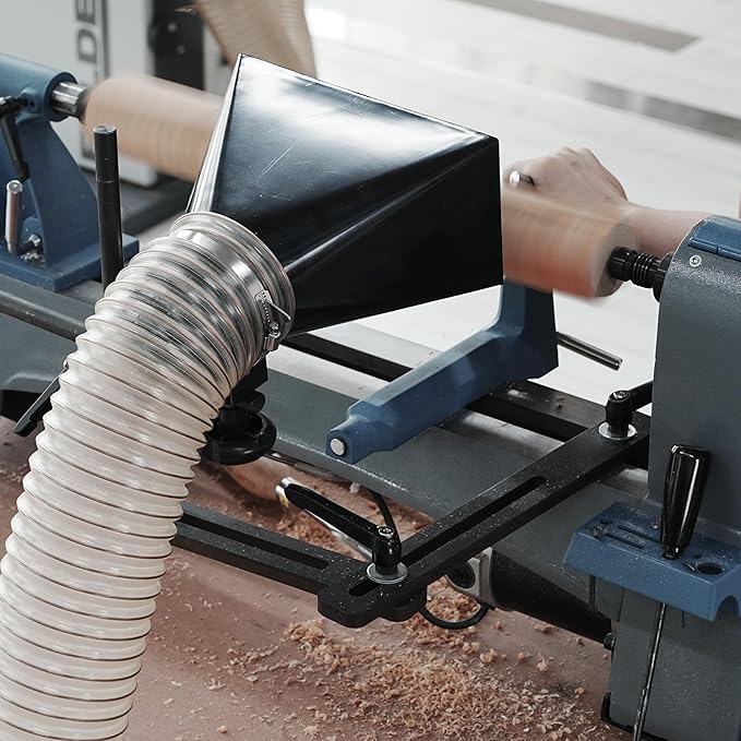 Woodturning Dust Hood Installed on Woodlathe for Effective Dust Extraction Collection, Wood lathe accessory.