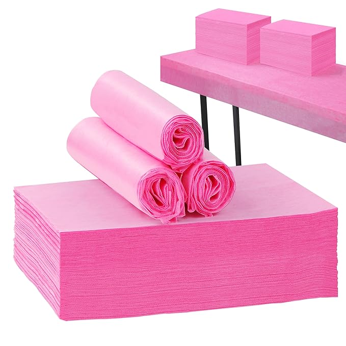 50 Pcs Disposable Bed Sheets 31" x 71" Massage Table Sheets Non Woven Fabric SPA Bed Cover Breathable for Massage Beauty Tattoos (50 Pcs Pink)