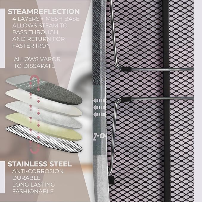 Bartnelli Smart Hanger Tabletop Ironing Board | Designed and Made in Europe with New Patent EZ Glide Technolgy, & Park Zone, European Quality and Innovation (Size-34x12)