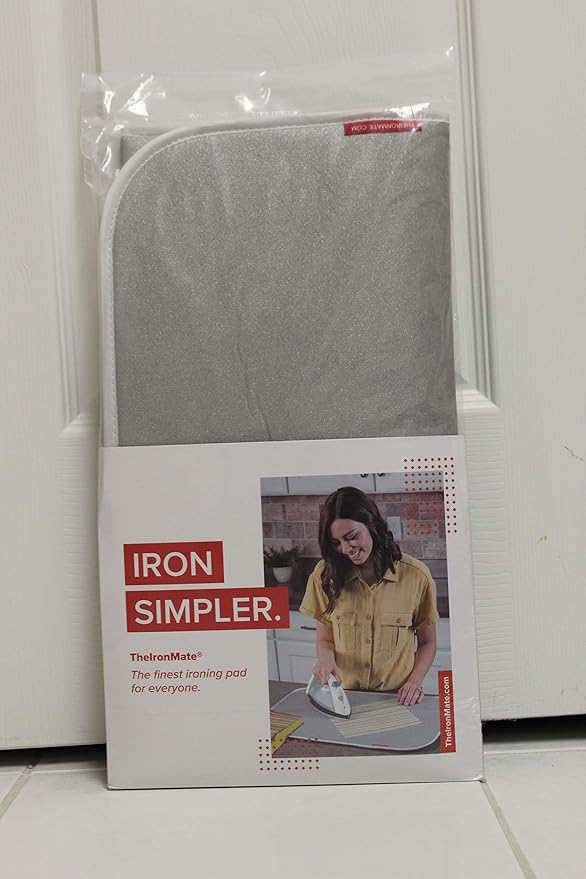 TheIronMate - Premium Ironing Pad, Designed Especially for Quilters and Crafters, Small (14in x 17in with Loop, Silver)