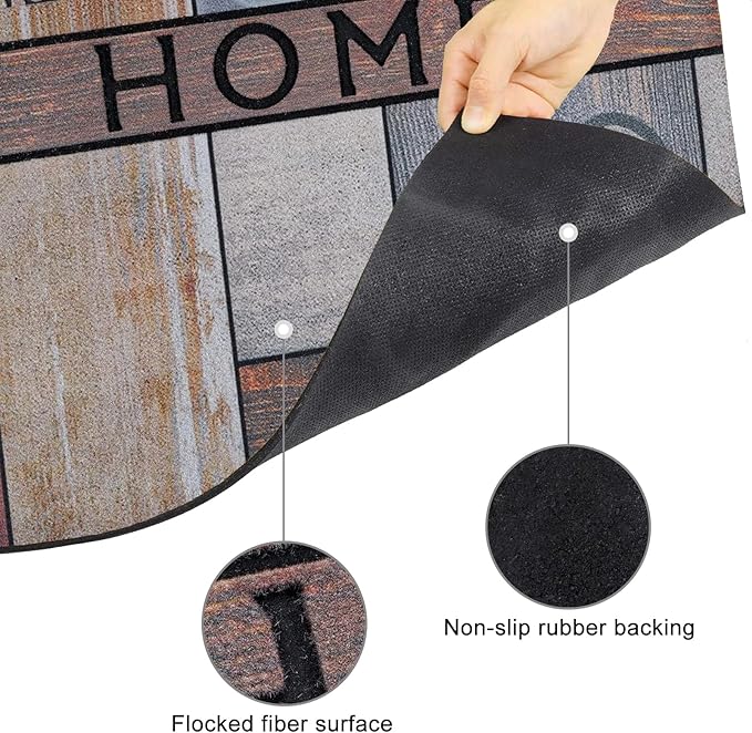 CHICHIC Welcome Door Mat 18x 30 Inch Front Doormat Outdoors for Home Entrance Outdoors Mat for Outside Entry Way Doormat Entry Rugs, Heavy Duty Non Slip Rubber Back Low Profile, Heart