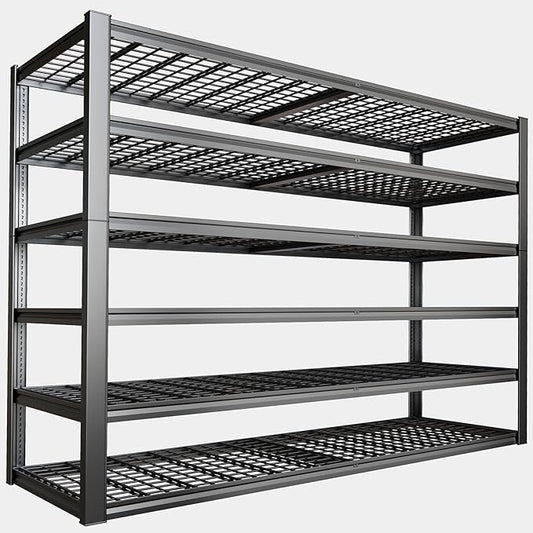 65" W Garage Shelving Heavy Duty, 6 Tier Garage Shelves, Adjustable Storage Shelving Unit, Commercial Metal Shelf for Warehouse, Pantry, School, Shop, 4 Pack