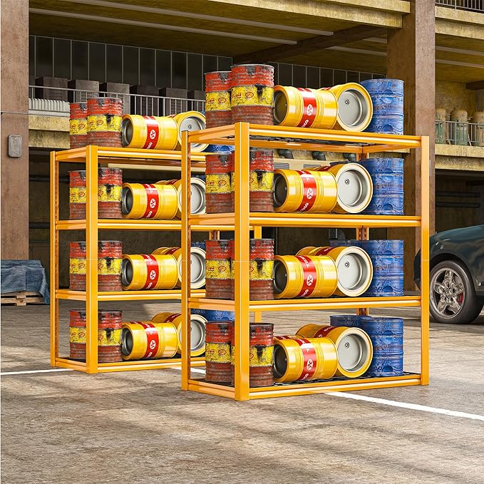REIBII 40" W Garage Shelving 2240 LBS Storage Shelves Adjustable Heavy Duty Shelving 4 Tier Metal Shelves for Storage 59.5"H Metal Shelf for Pantry Basement Warehouse 40"W × 19.5"D × 59.5"H, 3 Pack