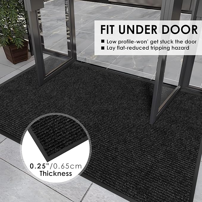 3′ x 49′ Front Door Mat Indoor Outdoor Entrance, Commercial Floor Mat Heavy Duty Dirt Trapper Entryway Doormat, Custom Size Non Slip Rubber Backing Welcome mat, Door Mat for High Traffic Area