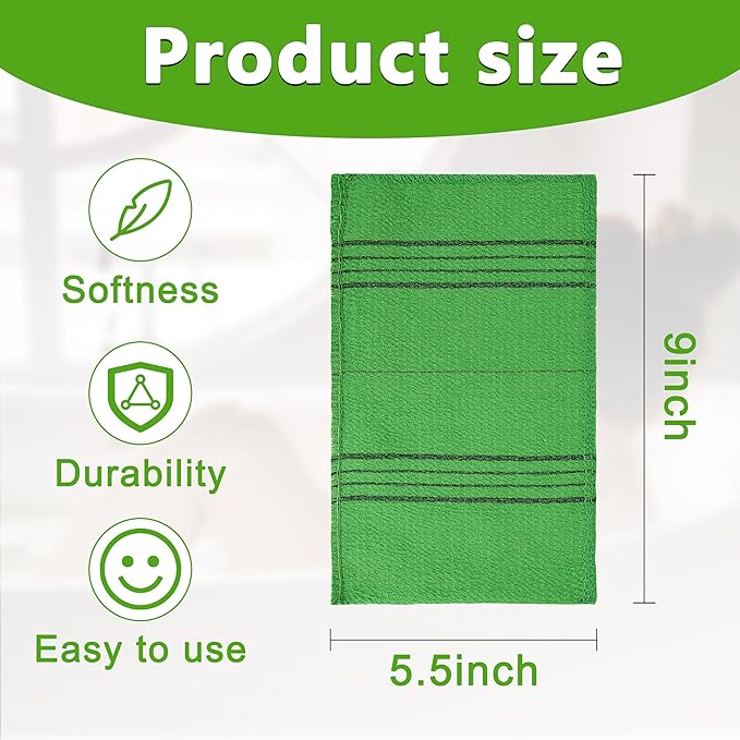 15 Pcs Korean Exfoliating Mitt, 9*5.5 in Gentle Exfoliating Korean Scrub Mitt, Large Korean Washcloth Exfoliating, Colorful Korean Body Scrubber for Cleaning Skin, Reducing Dirt and Grease (5 Colors)