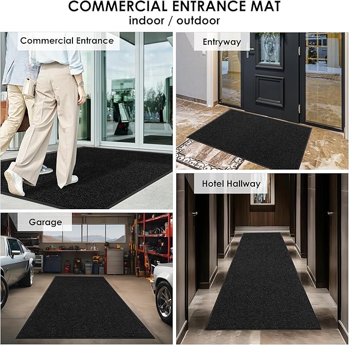 2′ x 58′ Front Door Mat Indoor Outdoor Entrance, Commercial Floor Mat Heavy Duty Dirt Trapper Entryway Doormat, Custom Size Non Slip Rubber Backing Welcome mat, Door Mat for High Traffic Area