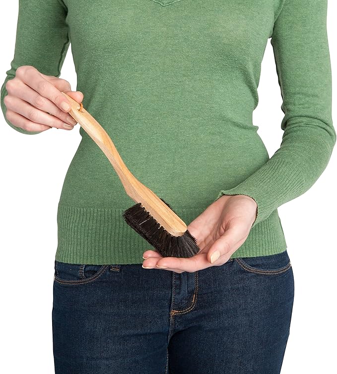 REDECKER Oiled Beechwood Dish Brush with Curved Handle, Set of 2, 10-1/2-Inch Long - Redecker Wood Dish Brush - Natural Bristle Dish Brush