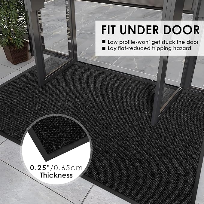 2′ x 34′ Front Door Mat Indoor Outdoor Entrance, Commercial Floor Mat Heavy Duty Dirt Trapper Entryway Doormat, Custom Size Non Slip Rubber Backing Welcome mat, Door Mat for High Traffic Area