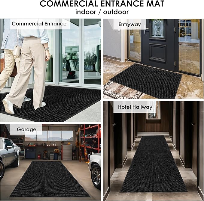 3′ x 54′ Front Door Mat Indoor Outdoor Entrance, Commercial Floor Mat Heavy Duty Dirt Trapper Entryway Doormat, Custom Size Non Slip Rubber Backing Welcome mat, Door Mat for High Traffic Area